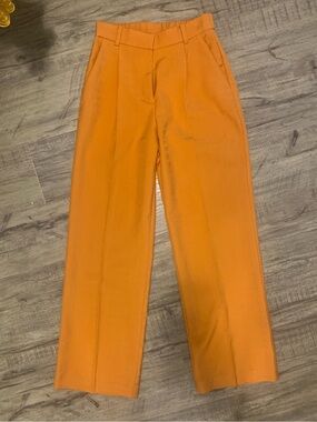 H&M Orange Tall Pleated Dress Pant